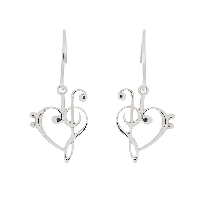 Treble and Bass Clef Earrings w French Wire Hooks