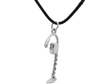 925 Sterling Silver Metal Detector Charm Pendant w/ Adjustable Cord