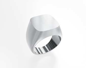 Cushion Shaped Base Signet Ring 3d Model