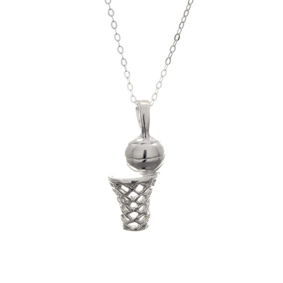 925 Sterling Silver Basketball Pendant 22