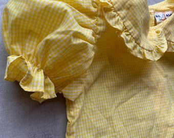 yellow gingham blouse