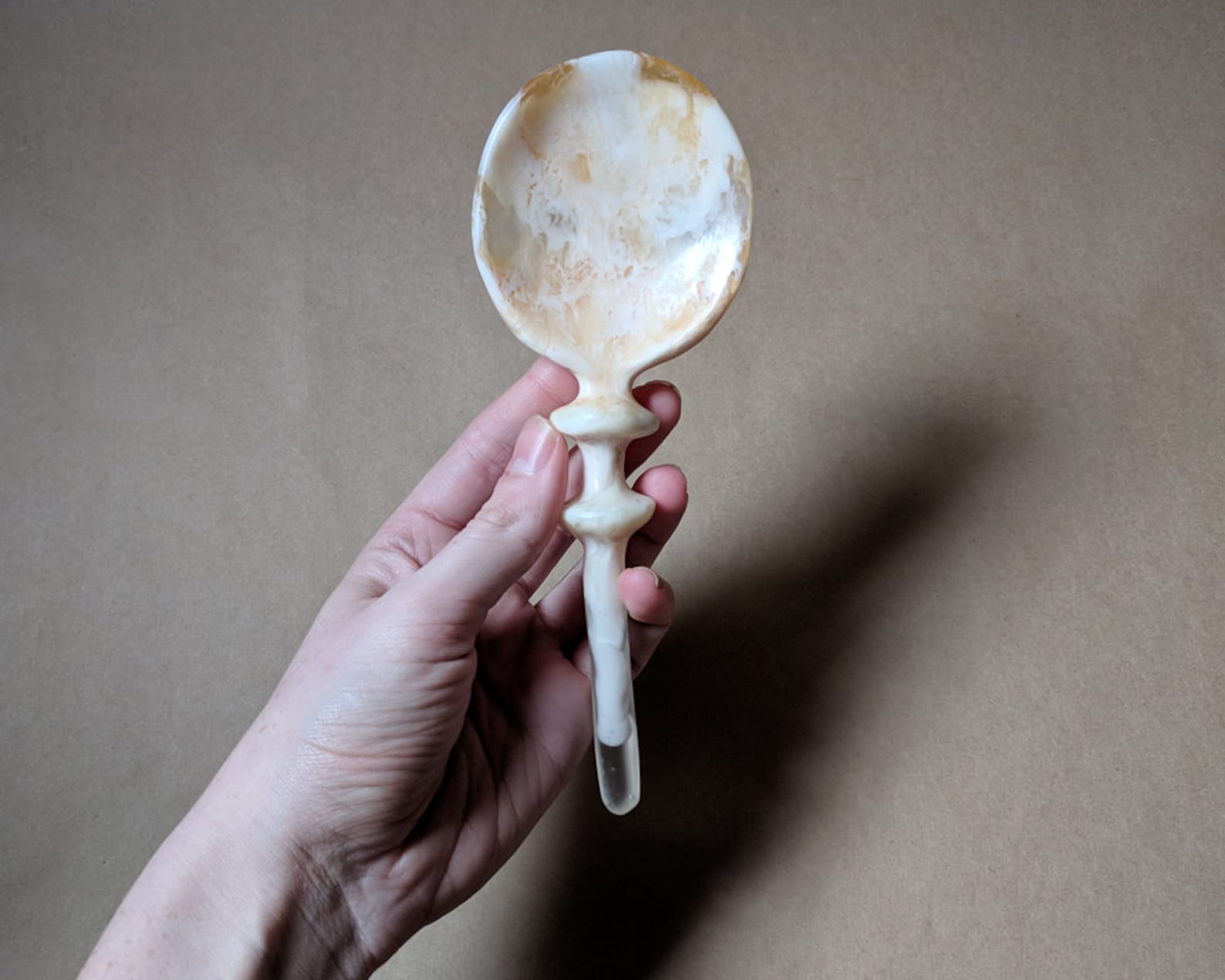 Resin Serving Spoon, Unique cast resin kitchen utensil, neutral kitchen