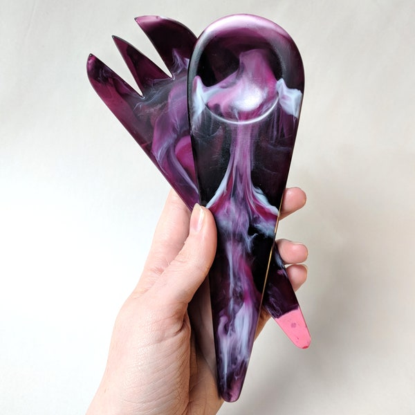 Purple Salad Servers, Purple kitchen, purple salad servers, purple kitchenware, handmade kitchenware