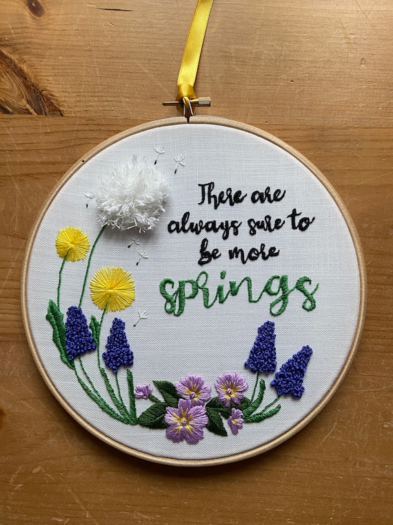 More Springs Literary Quote Embroidery Kit