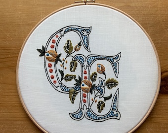 Couple’s Initial Embroidery Hoop