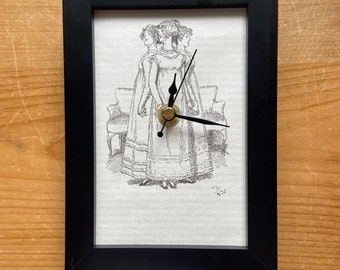 Jane Austen Book Page Clock