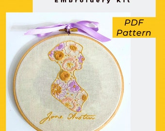 Jane Austen Silhouette - PDF Embroidery Kit