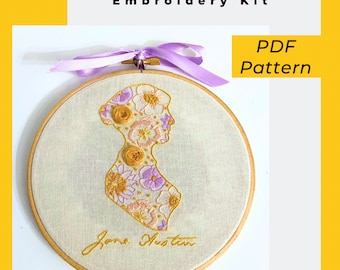 Jane Austen-silhuett - PDF-broderikit