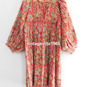 Block Print Cotton Mini Dress: Boho Tunic