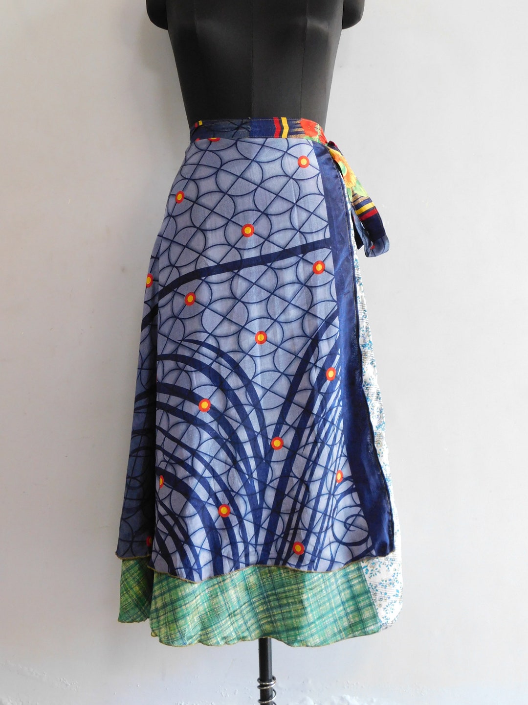 2 Layer Magic Wrap Skirt Wrap Reversible Long Skirt Vintage Etsy