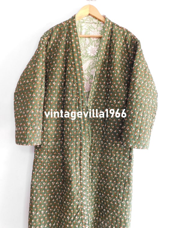 Cotton quilted bathrobe, women wear kimono jacket… - image 5