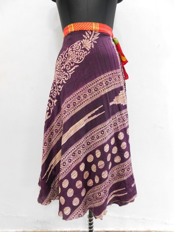 Designer silk dress, 2 layer magic wrap reversibl… - image 2