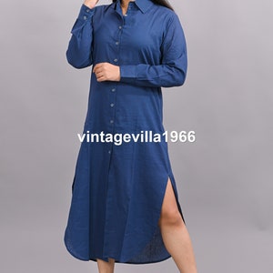 Cotton dress, Shirt Button Dress, Blue dress, Shirt dress, Button Dress, Long Dress, Formal Dresses, Casual Summer Dress, Long kurtis tunic