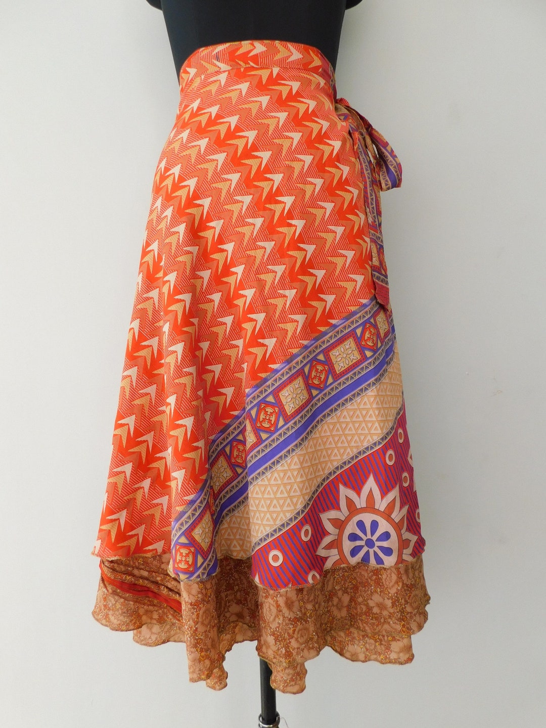 Vintage Silk Skirt Reversible Long Skirt Vintage Silk Sari 2 - Etsy