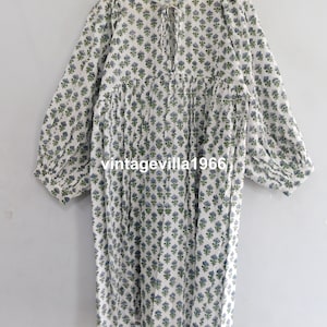 Block Printed Cotton Dress: Boho Mini or Long Summer Dress