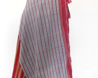 Reversible Vintage Silk Wrap Skirt: Bohemian Hippie Style