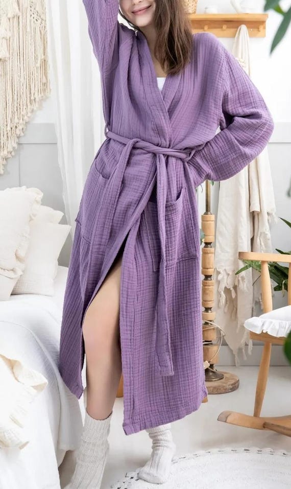 designer dressing gown Bohemian Long Kimono Bridesmaid Bathrobe Muslin Fabric Robes swatches-luvstruck-strapless-mini-dress Wrap silhouette with a Baby Blue PrettyLittleThing Cotton Towelling dressing Size:X-Large