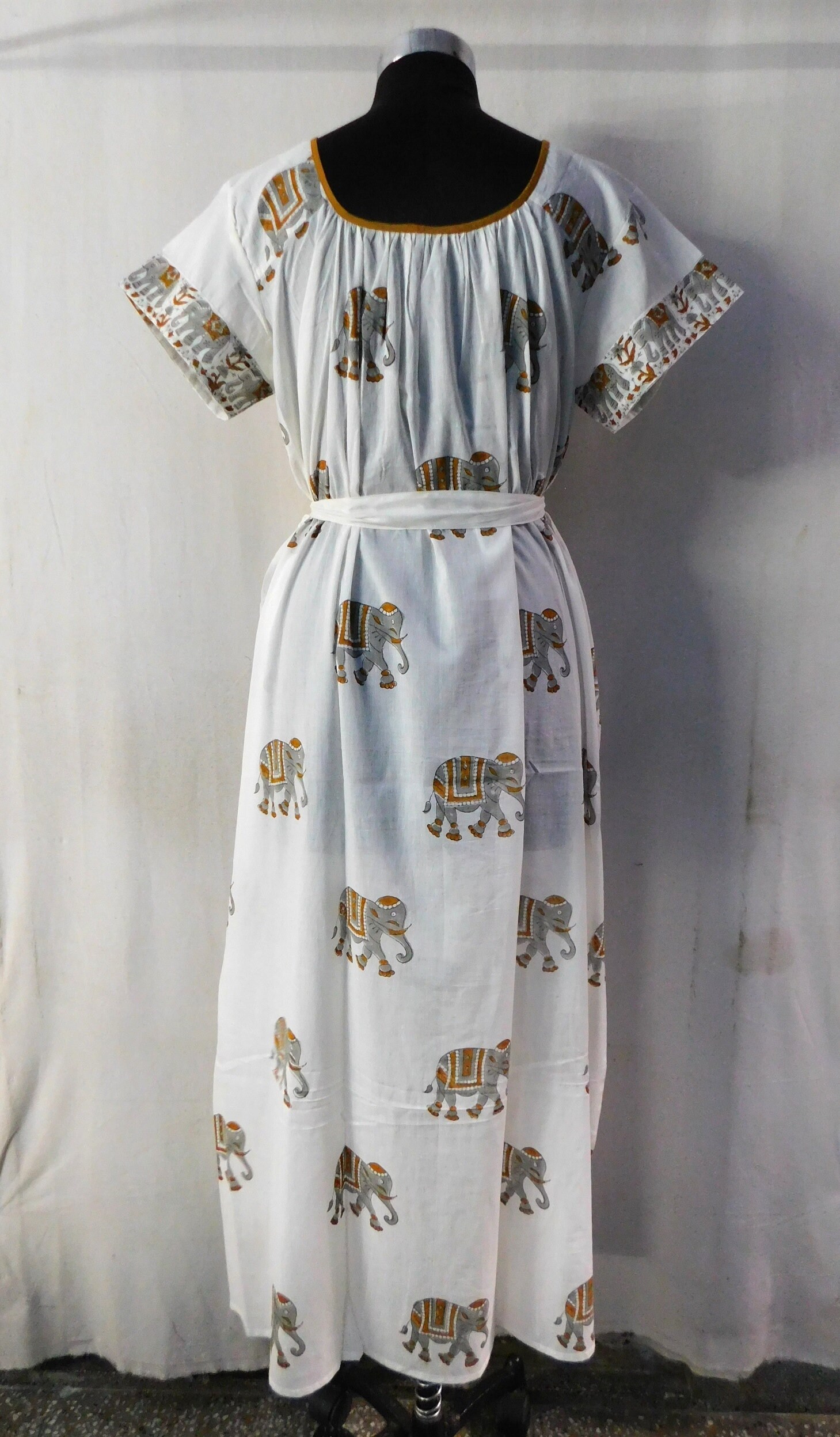 Elephant print long dress indian handmade cotton block Etsy