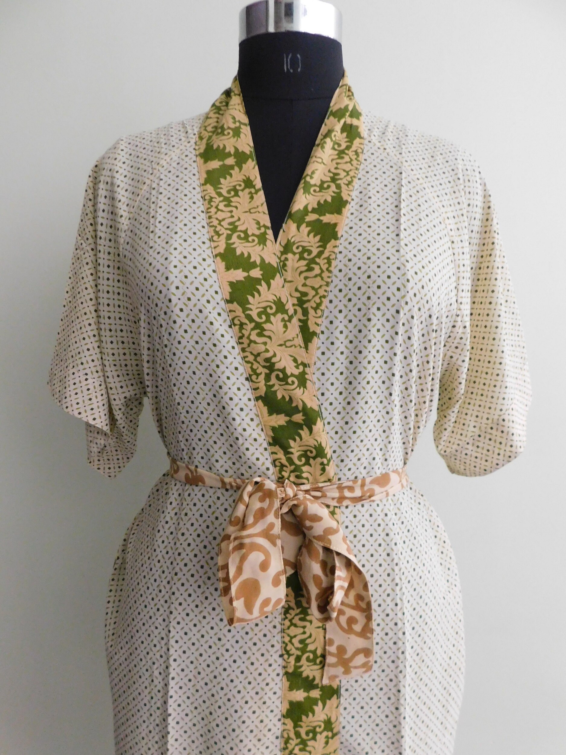 Vintage Silk Sari Kimono Casual Summer 