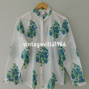 Women wear short shirt, Floral buta printed designer top, indian hand block printed women wear blouse top