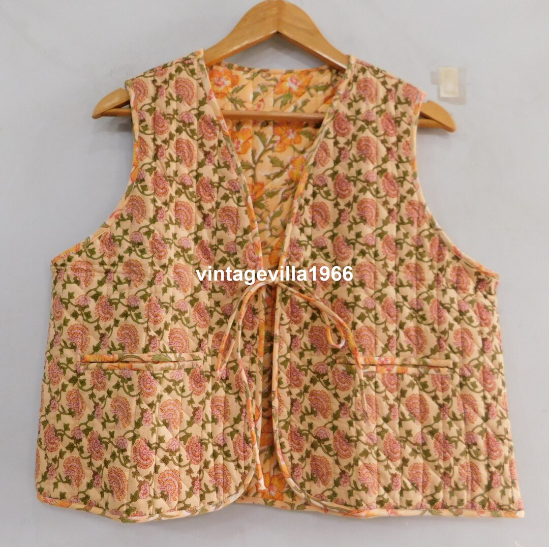 Gradient Color Block Print Vest