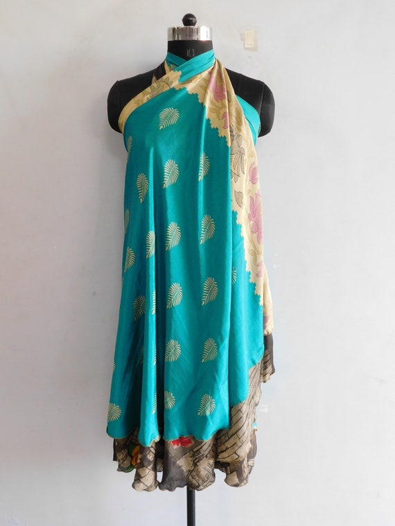 Indian handmade skirt, vintage silk skirts, 2 lay… - image 4