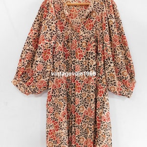 Cotton mini dress, block printed midi dresses, women wear bohemian hippie designer boho dress, baggy loose fit plus size dresses