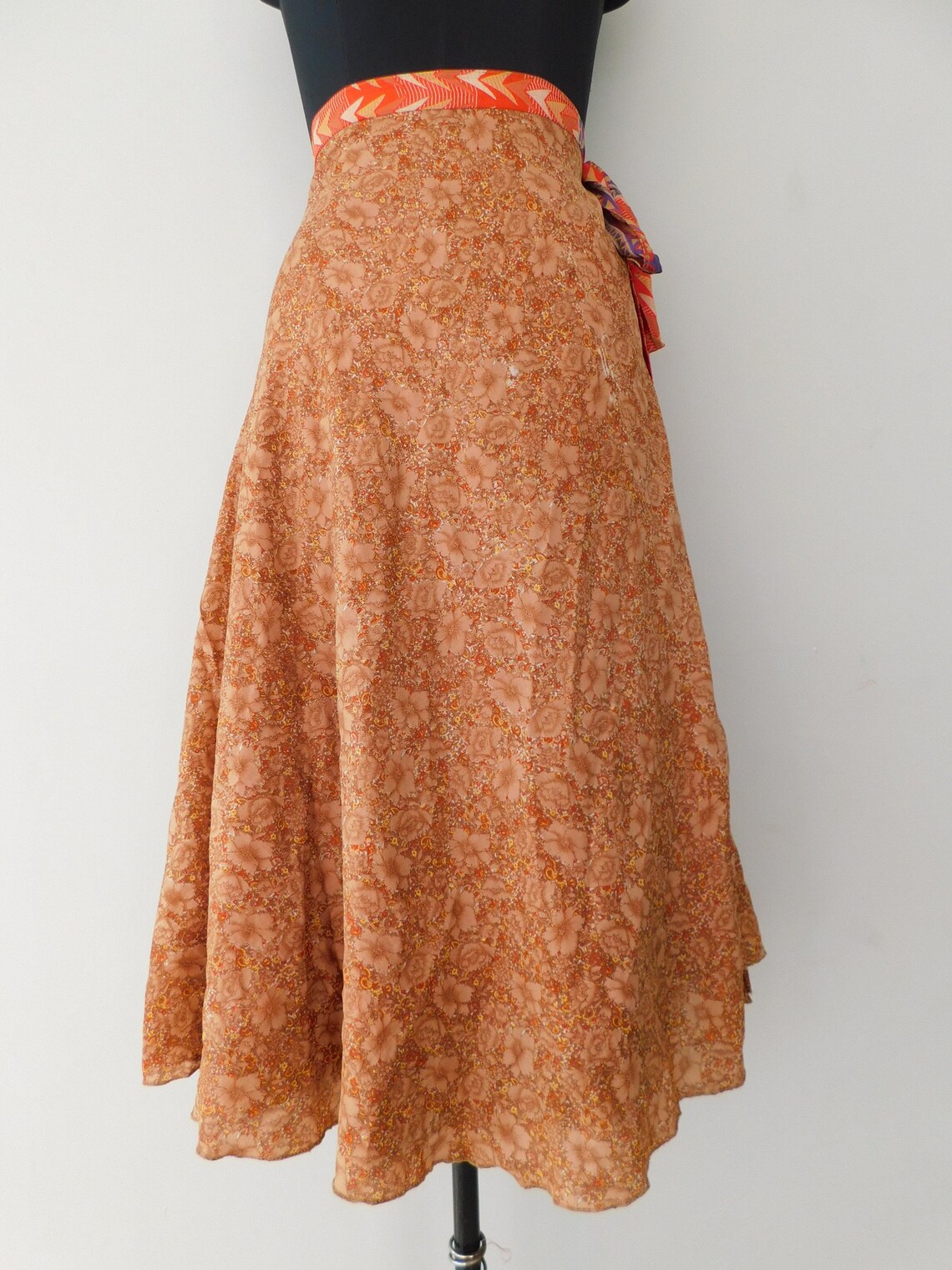 Vintage Silk Skirt Reversible Long Skirt Vintage Silk Sari 2 Etsy