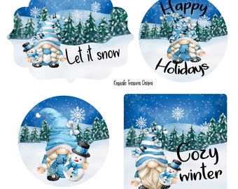 Gnome Christmas Ornament PNGs: Holiday Sublimation Design (Digital Download)