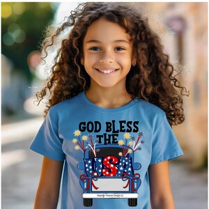 Patriotic Blue Truck PNG: God Bless USA, 4th of July (Digital Download)