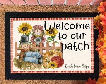 Welcome To Our Patch Doormat Template: Fall PNG Printable (Digital Download)
