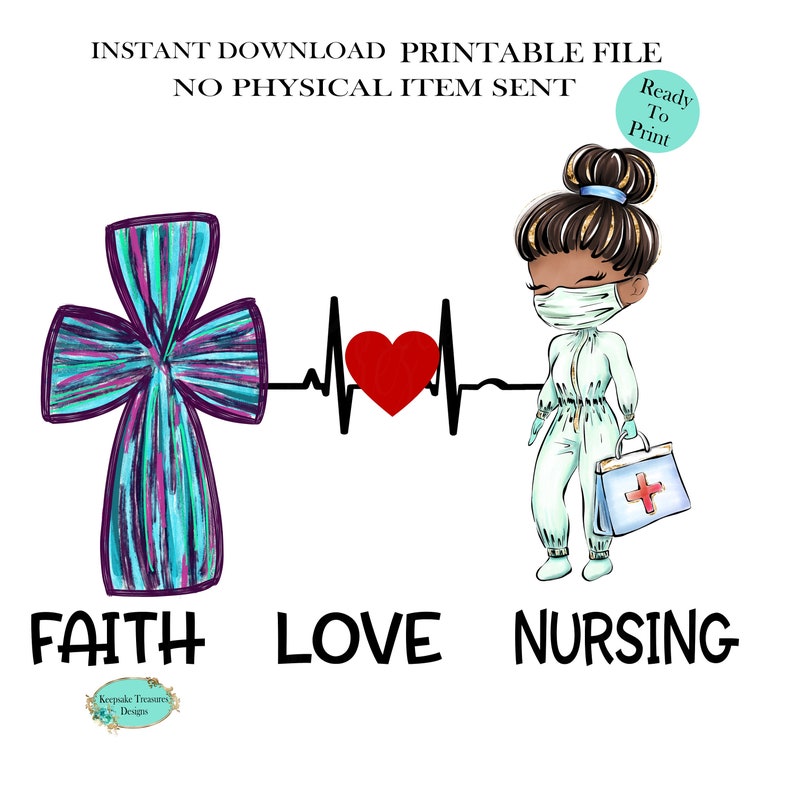 Download Faith Love Nursing 1 Hand drawn Medical Clipart Shirt | Etsy