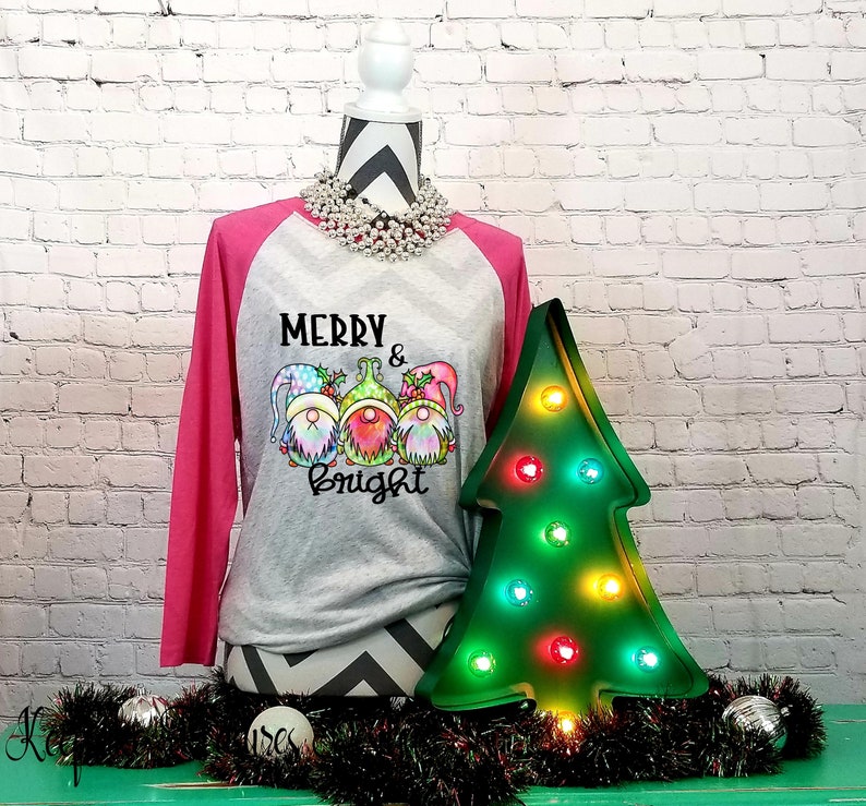 Download Christmas Merry And Bright Gnomes Pastel Sublimation | Etsy