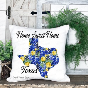 Home Sweet Home Texas, bonnet bleu et rose jaune, usages multiples, carte de l'état du Texas, conception par sublimation PNG, téléchargement numérique, imprimable PNG