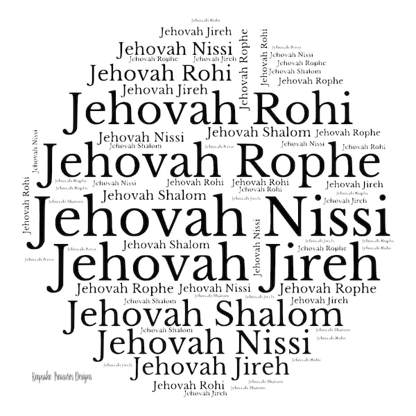 Names Of God, Jehovah Rophe, Healer, T-Shirt, Sublimation Design, Digital Download, PNG,  Inspirational, Spiritual, Word Art