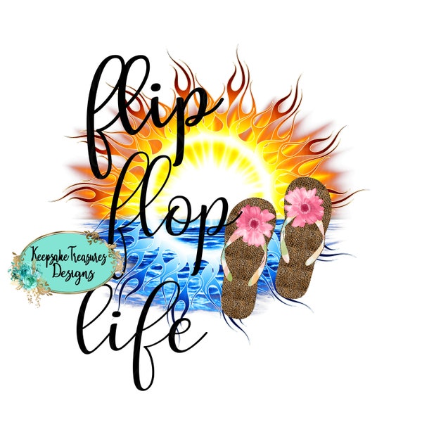 Flip Flop Life ~ Leopard Flip Flops ~ Beach Time ~ Sublimation Design ~ Digital Download ~ Ready to Print ~ JPEG ~ PDF ~ PNG