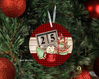 December 25, Christmas Ornaments, Buffalo Plaid, Induvial PNGs, Red Truck, Sublimation Design, Digital Download, Clip Art