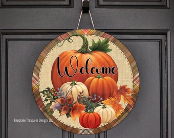 Fall Welcome Pumpkin Wreath Attachment Template (Digital Download)