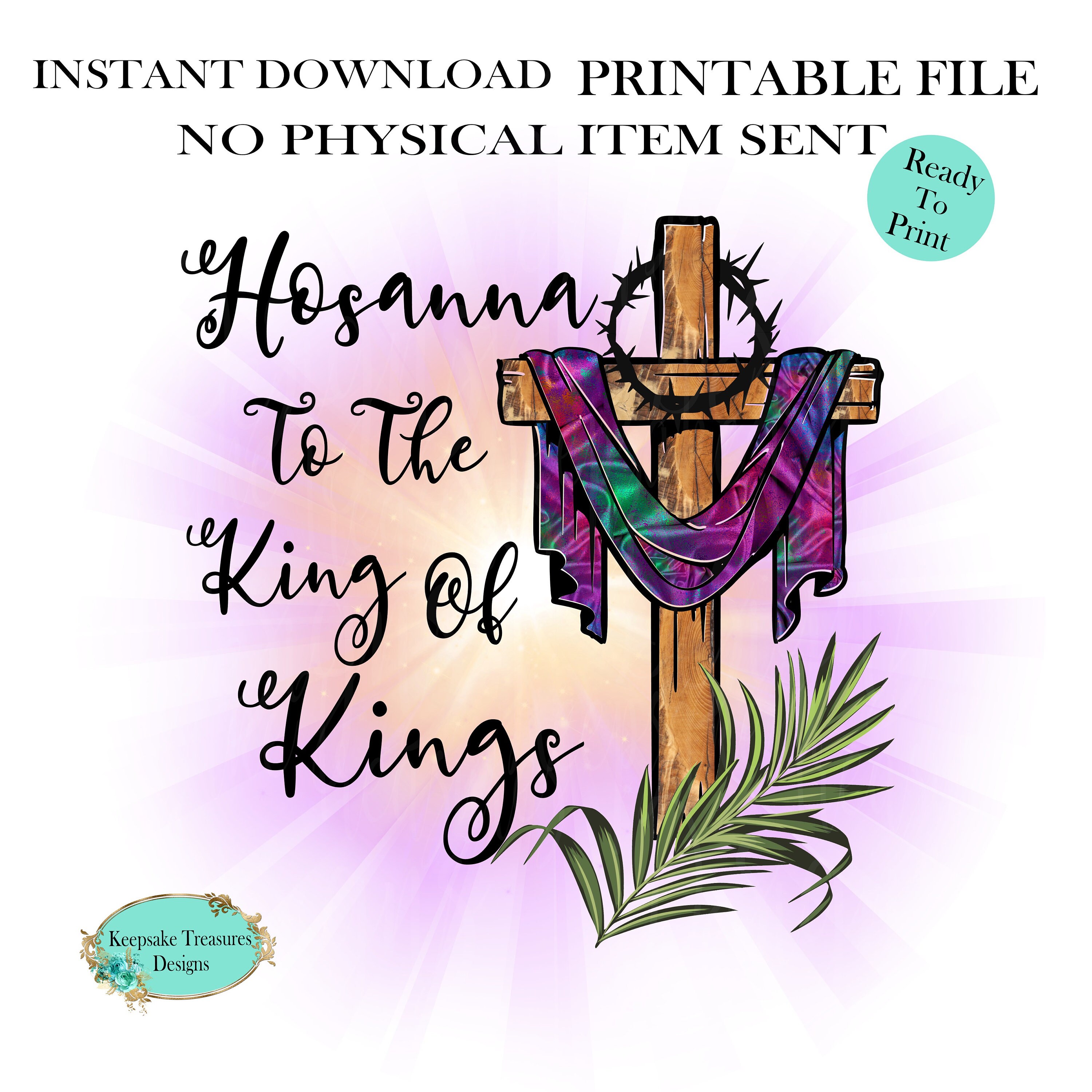 Easter Hosanna to the King of Kings Watercolor Spiritual | Etsy