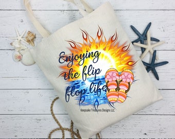 Enjoying the Flip Flop Life PNG, Summer Ocean Beach Sublimation Design, Digital Download
