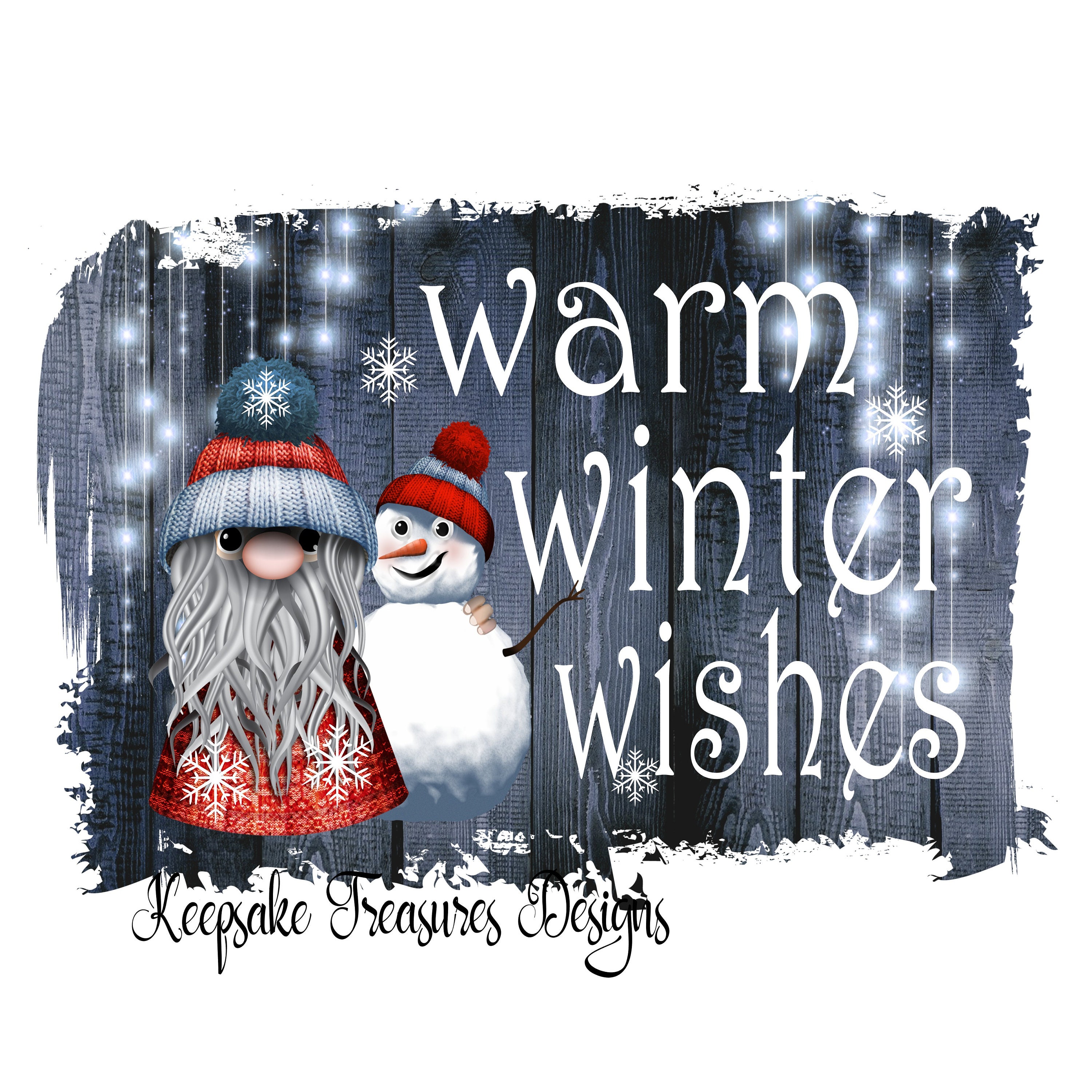 Warm Winter Wishes Gnome Wood Background Sublimation | Etsy