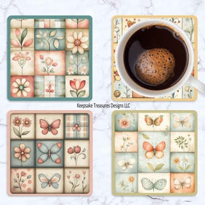 Wiosenny patchworkowy podkładka z nadrukiem sublimacyjnym (do pobrania cyfrowego)