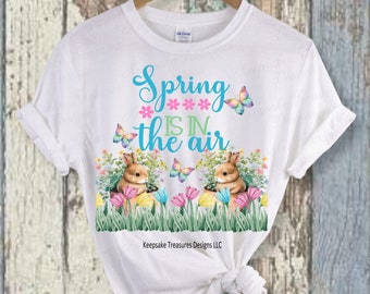 Bunny Garden Spring PNG Sublimation Design: Home Decor (Digital Download)