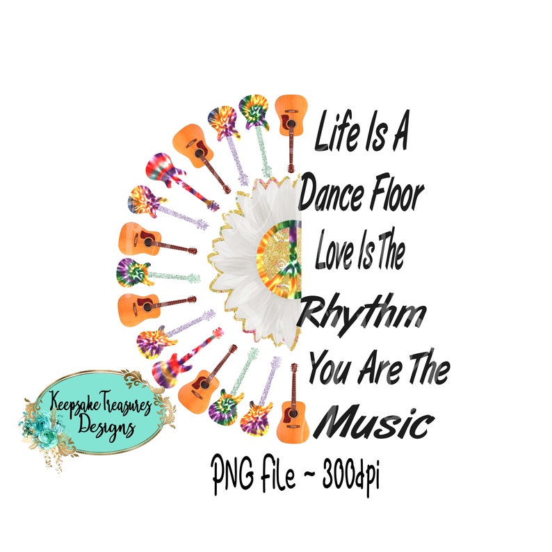 Life is A Dance Floor Peace Sign Sunflower Sublimation Etsy