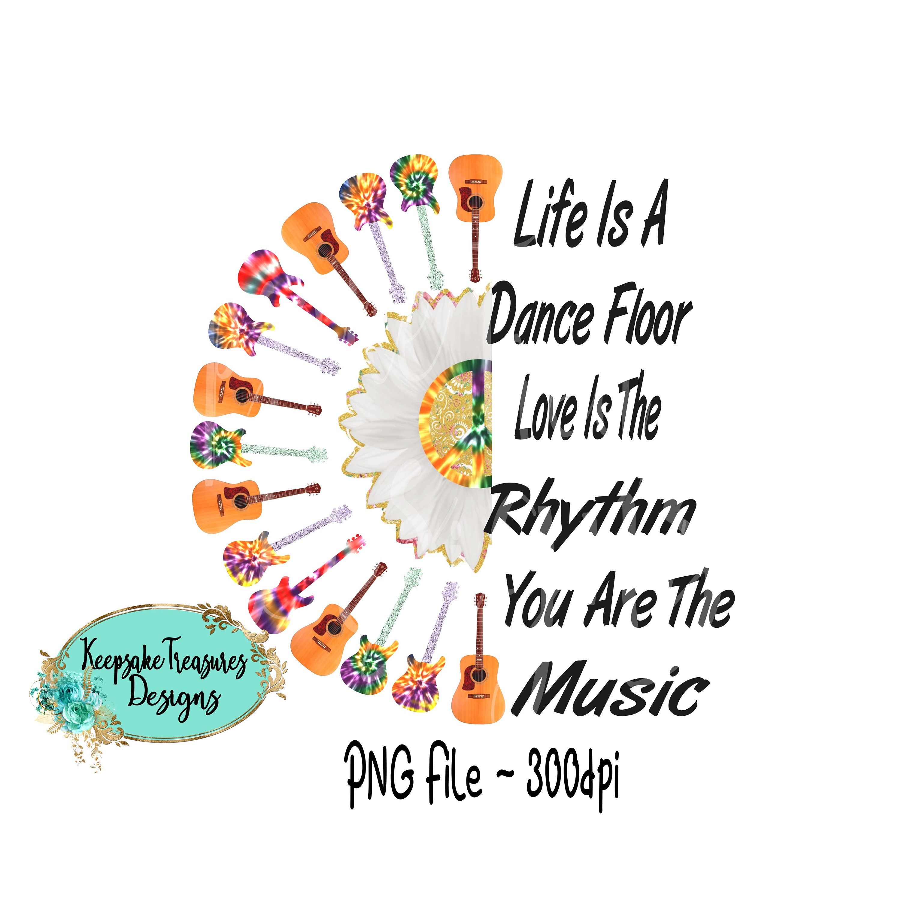 Life is A Dance Floor Peace Sign Sunflower Sublimation Etsy