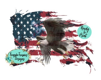 Patriotic Eagle Flag 10 ~ Sublimation Design ~ Digital Download ~ Ready to Print ~ JPEG ~ PDF ~ PNG