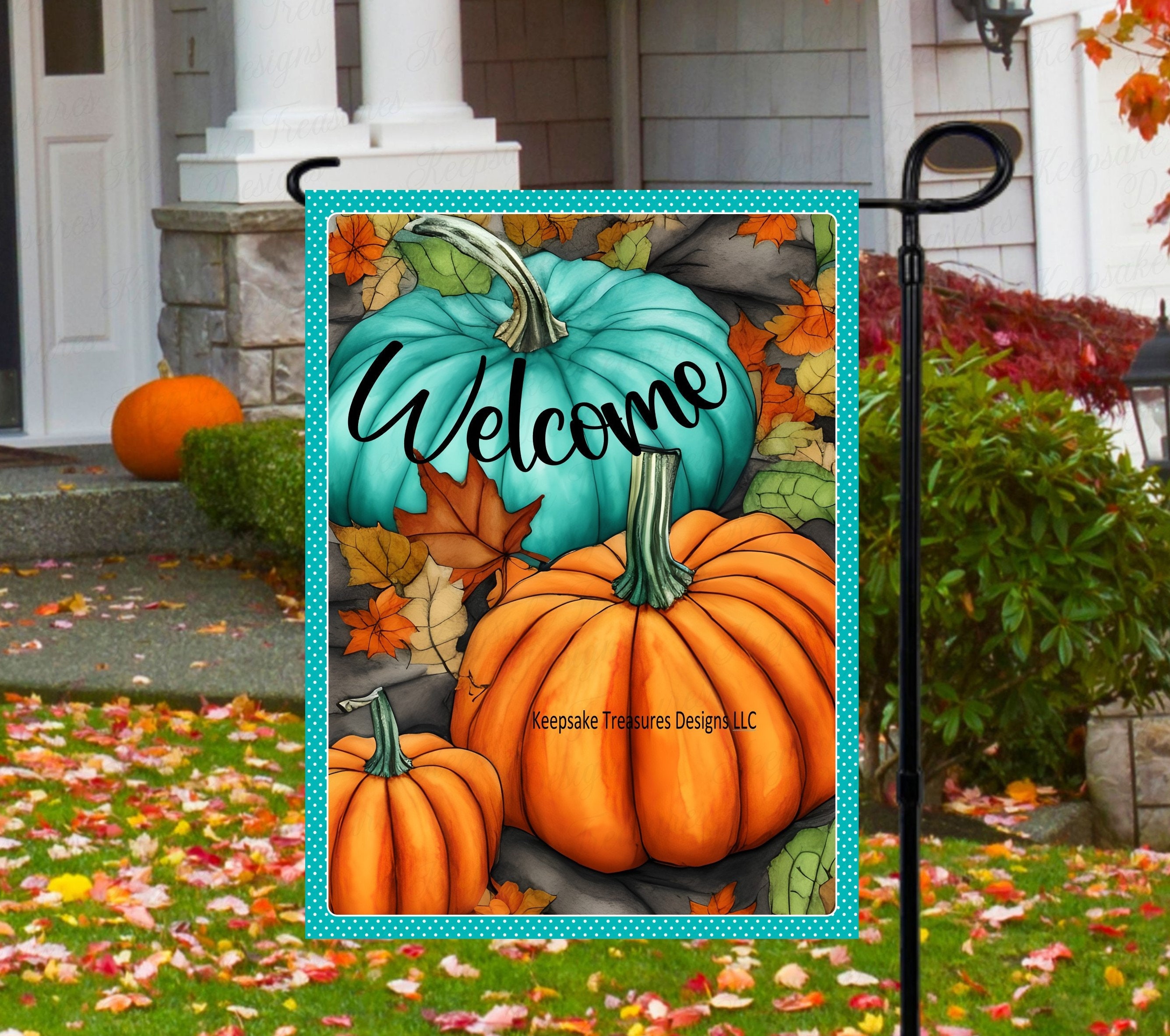 Herbst-Deko Flagge „Hallo Herbst“ – 71,1 X 101,6 Cm, Doppelseitig – Für Garten & Hof
