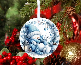 Snowmen Ornament Sublimation PNG, Winter Wonderland Christmas Digital Download, Holiday Craft Design