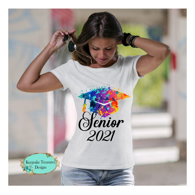 Download Senior 2021 Chapeau Grad Couleur Multiple Conception de | Etsy