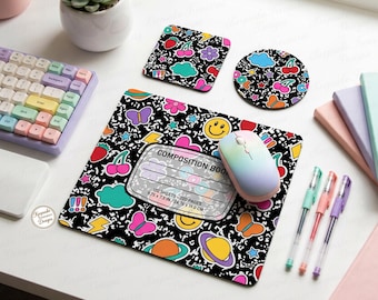 Teacher Sublimation PNG, Composition Book Mouse Pad Coaster Design, Teacher Appreciation Gift Download
